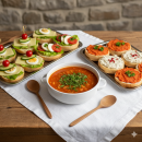 Suppe + belegte Brötchen - vegetarisch/vegan