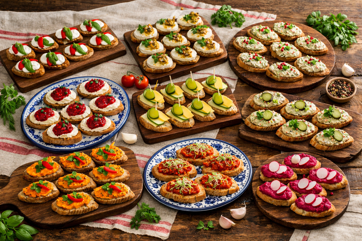 Herzhaft-feine Canapés - vegetarisch/vegan