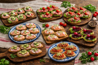 Herzhaft-feine Canapés - Wurst/Fisch