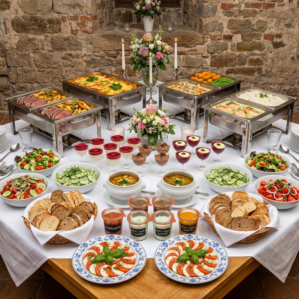 Klassisches Hochzeitsbuffet